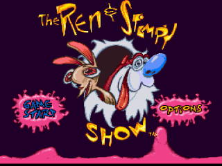 The Ren and Stimpy Show Time Warp title screen for Super Nintendo